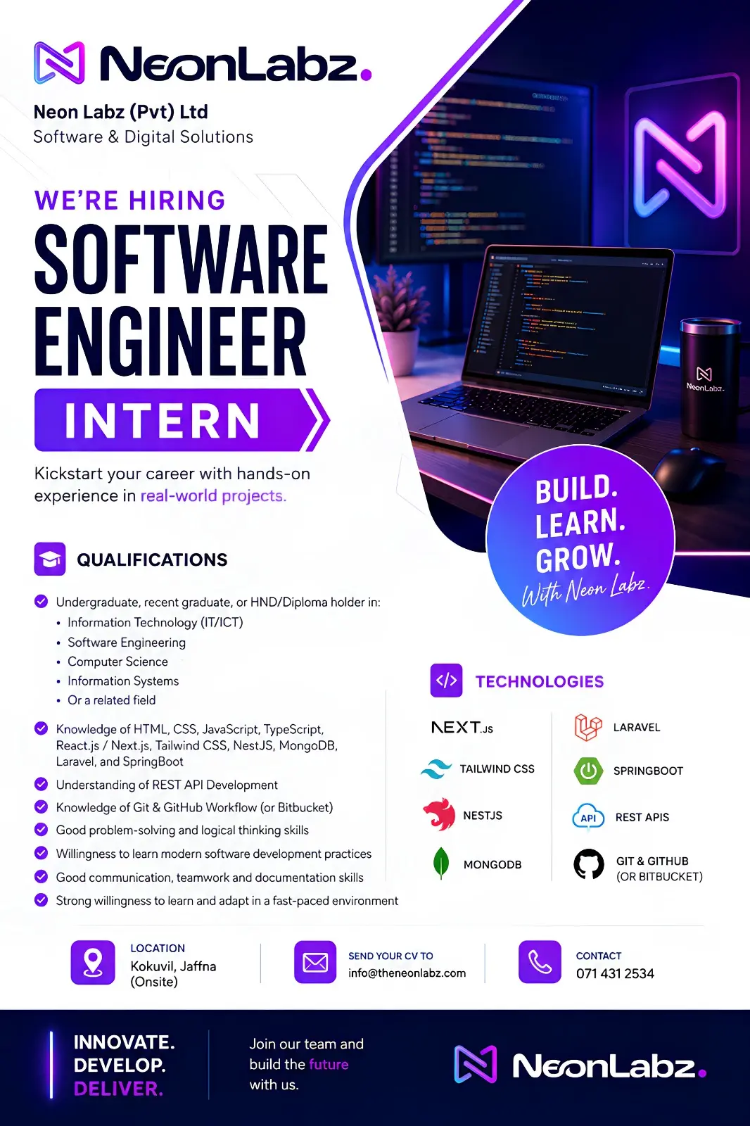 🚀 We’re Hiring – Software Engineer Intern!