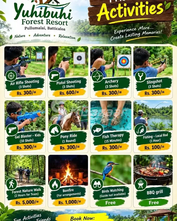 Yuhibuhi Forest Resort – Nature, Adventure & Fun Activities in Batticaloa