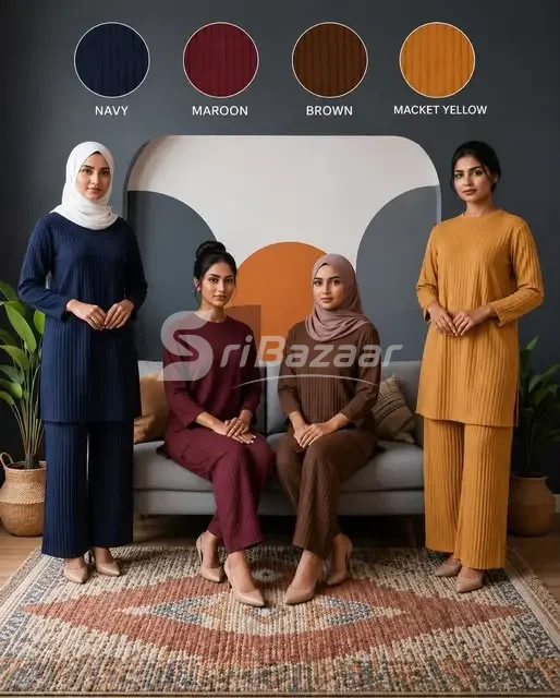 Ladies Ribbed 2-Piece Outfit Set