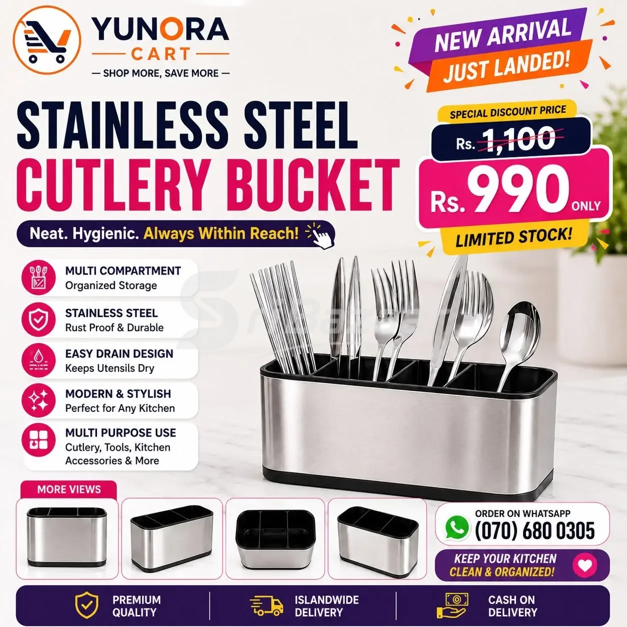 Kitchen & Home Essentials – Cutlery Set, Cooking Pot, Egg Boiler & More