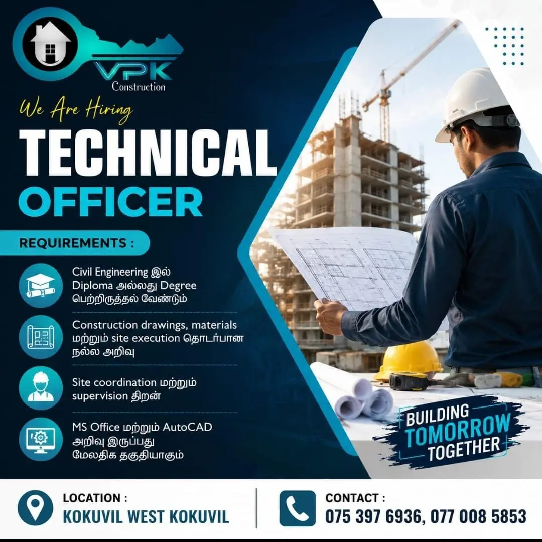 Technical Officer – VPK Construction | Kokuvil West