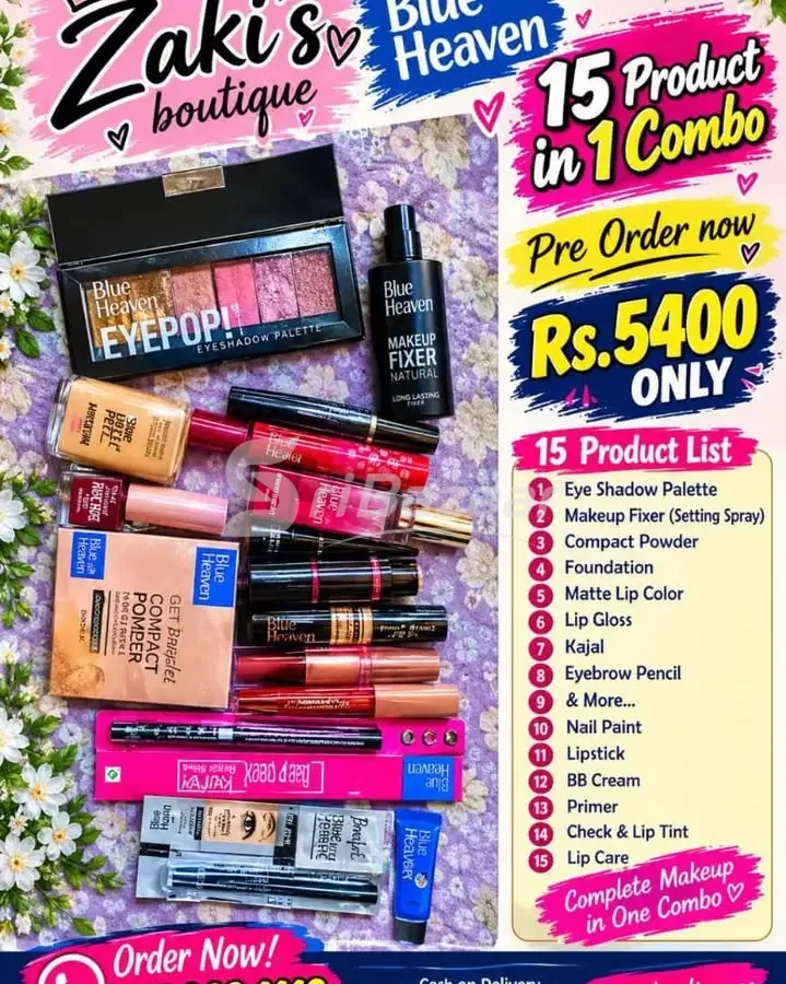 Blue Heaven 15-Piece Makeup Combo – Rs. 5,400
