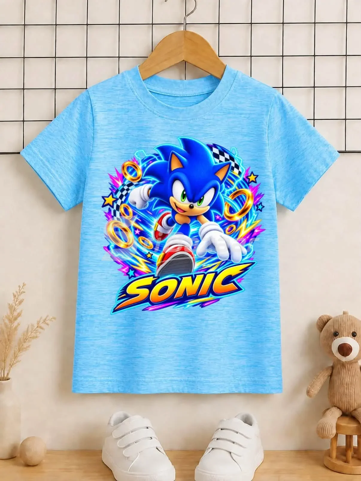 Kids Character Printed T-Shirts – Sonic, Labubu, Paw Patrol & More