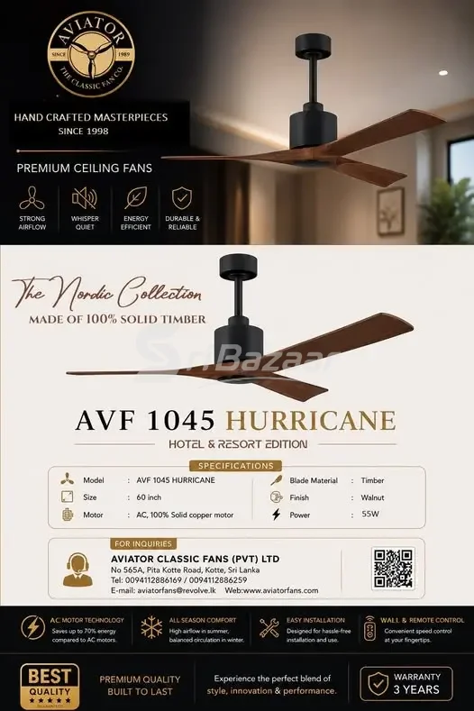 Aviator Hurricane AVF-1045 Series – Premium Timber Ceiling Fan