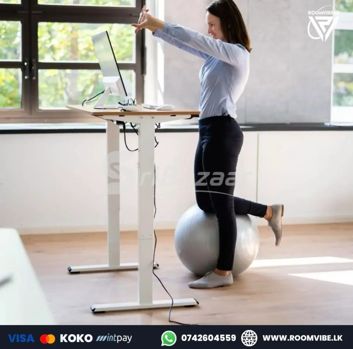 RoomVibeLK Single Motor Electric Standing Desk