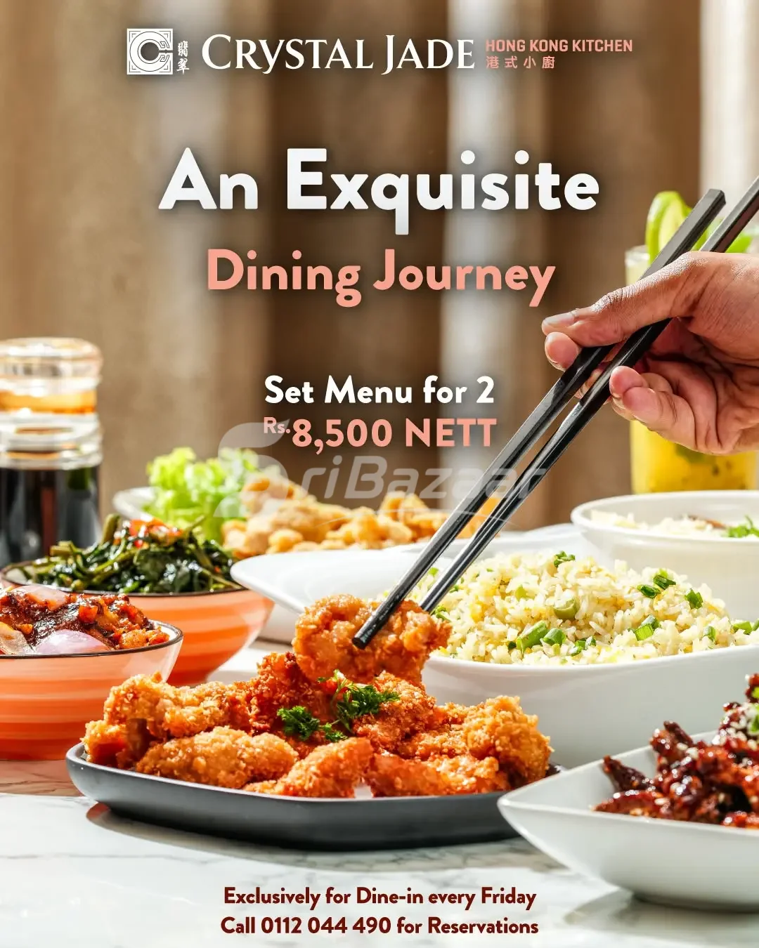 Crystal Jade Set Menu for 2 – Rs. 8,500 Nett