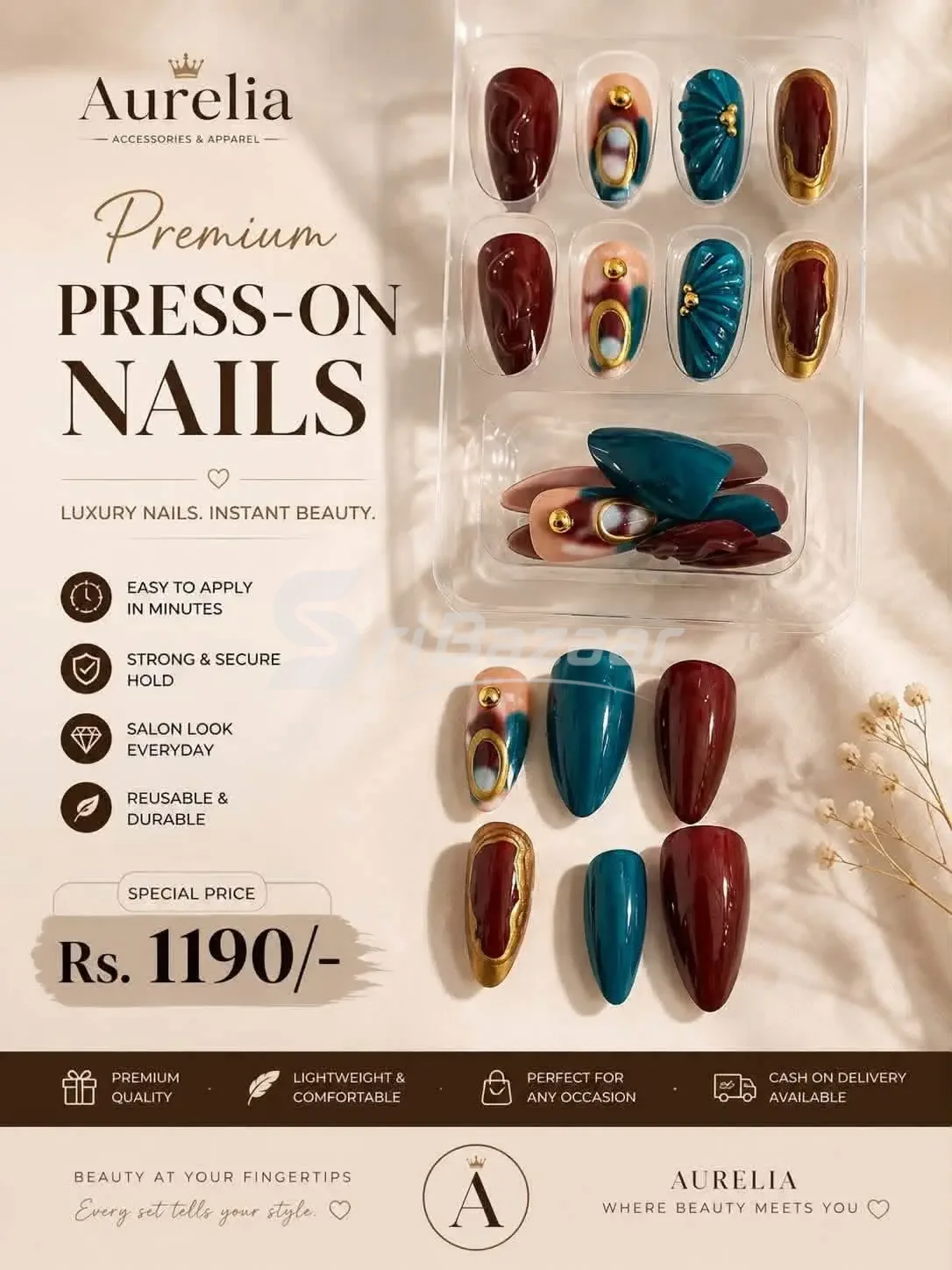 Aurelia Premium Press-On Nails – Stylish Designs