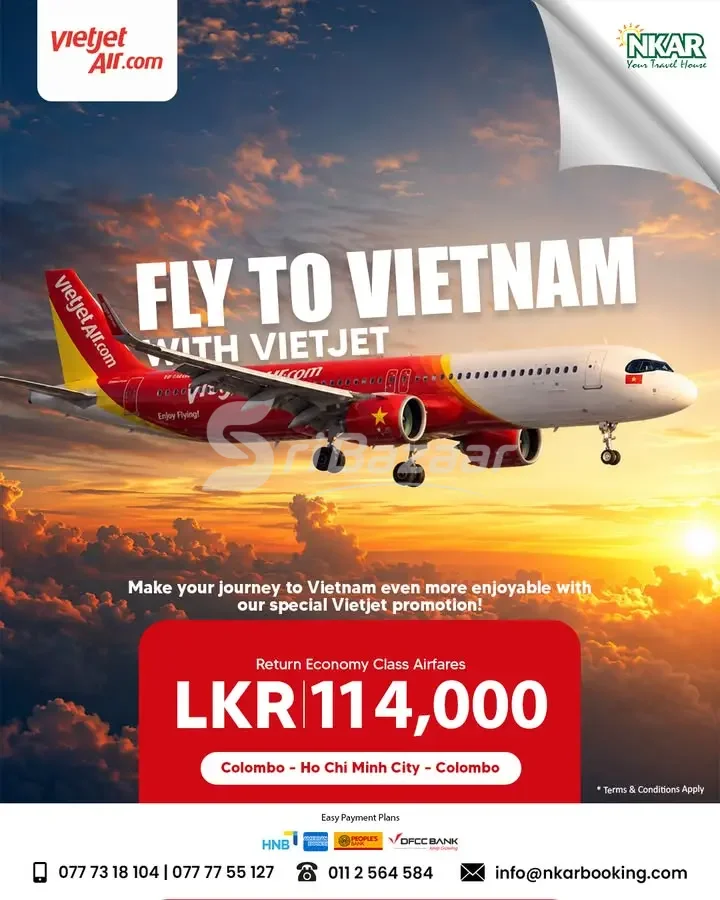 ✈️ Colombo to Ho Chi Minh City – Return Flights from Rs. 114,000 | Vietjet