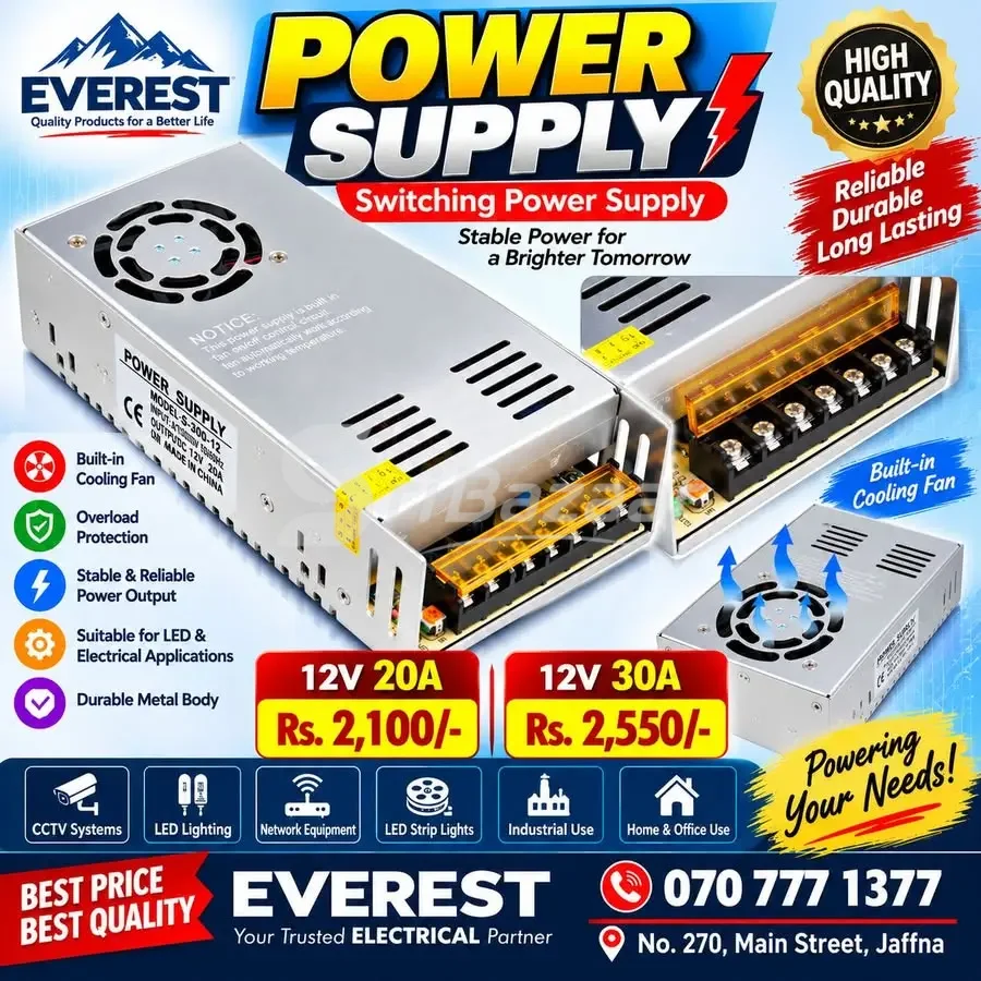 Everest 12V Switching Power Supply – 20A & 30A