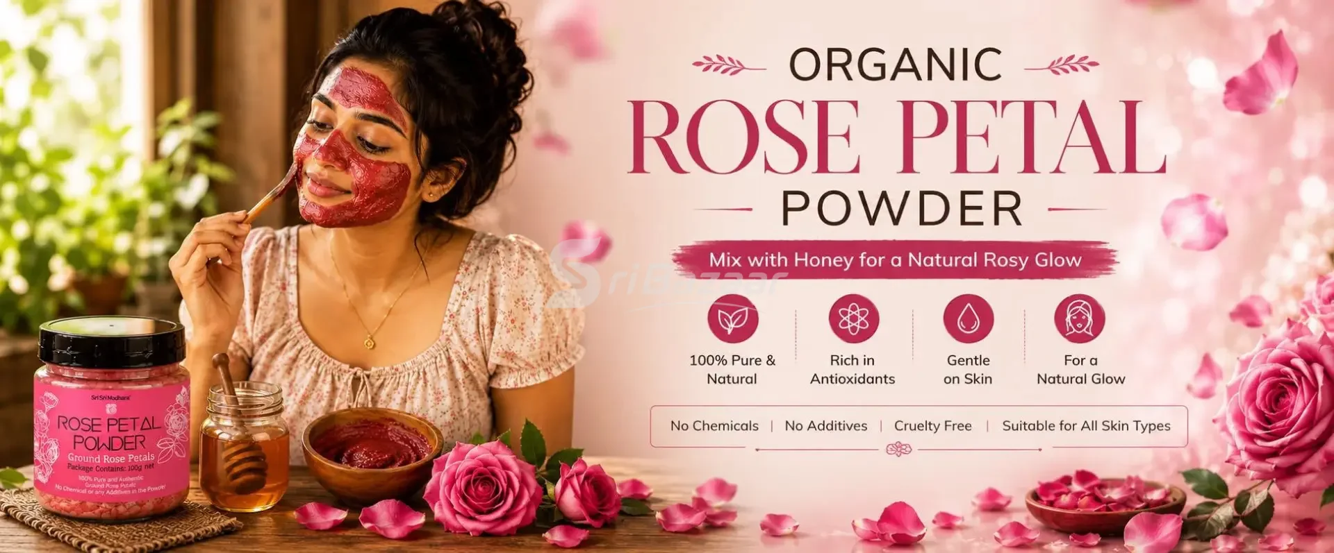 Organic Rose Petal Powder – 100% Pure & Natural