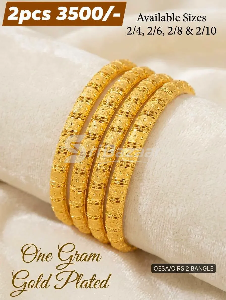 One Gram Gold Plated Bangles – 2 Pcs