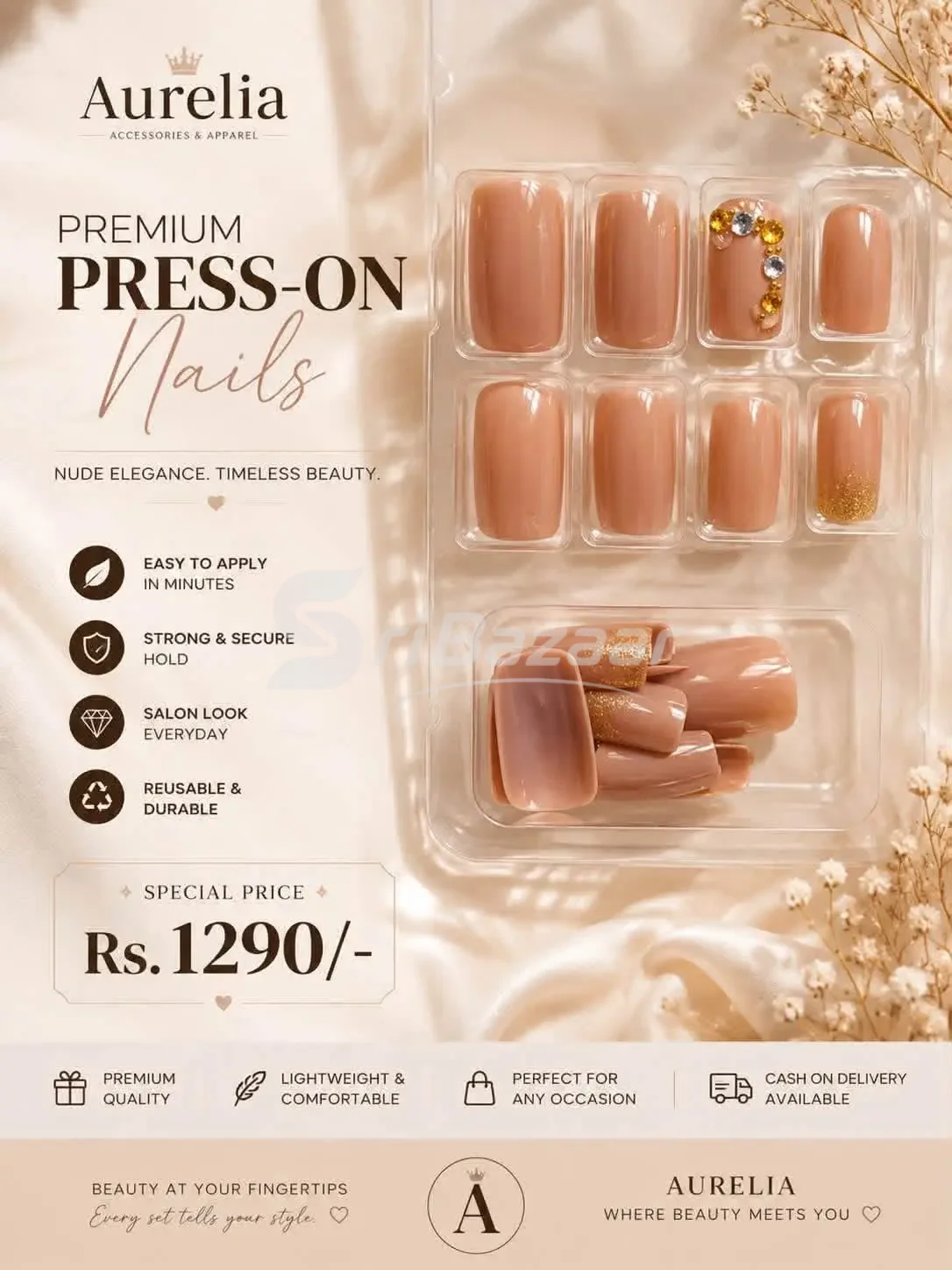 Aurelia Premium Press-On Nails – Stylish Designs