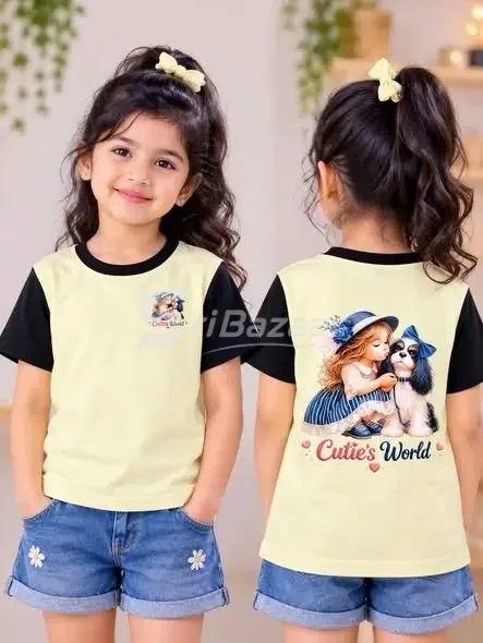 Girls Printed Cotton T-Shirts – Ages 4–7 Years