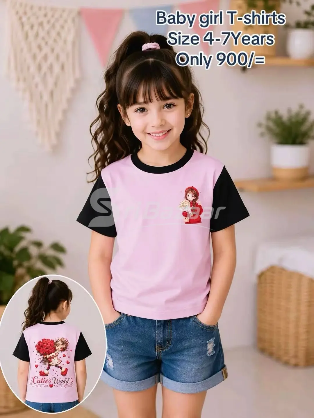 Girls Printed Cotton T-Shirts – Ages 4–7 Years