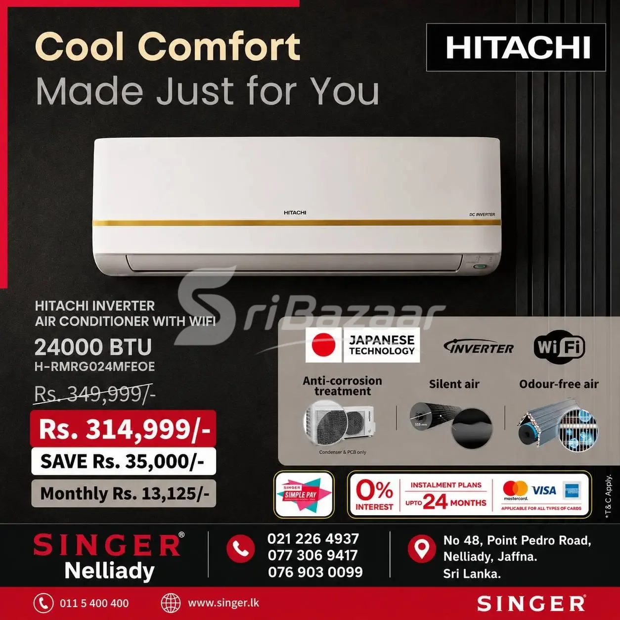 Hitachi 12000 BTU Inverter Air Conditioner – Rs. 209,999
