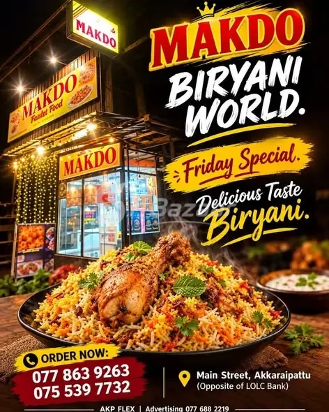 🍛 Makdo Biryani World – Chicken & Beef Dum Biryani | Akkaraipattu