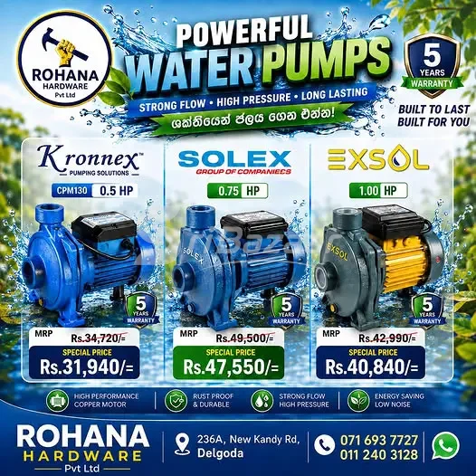 Powerful Water Pumps – 5 Years Warranty