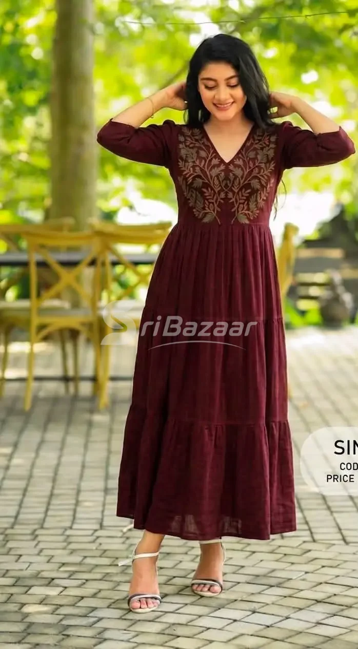 🌹 Scarlet Bloom Embroidery Maxi Dress | SINDY’S