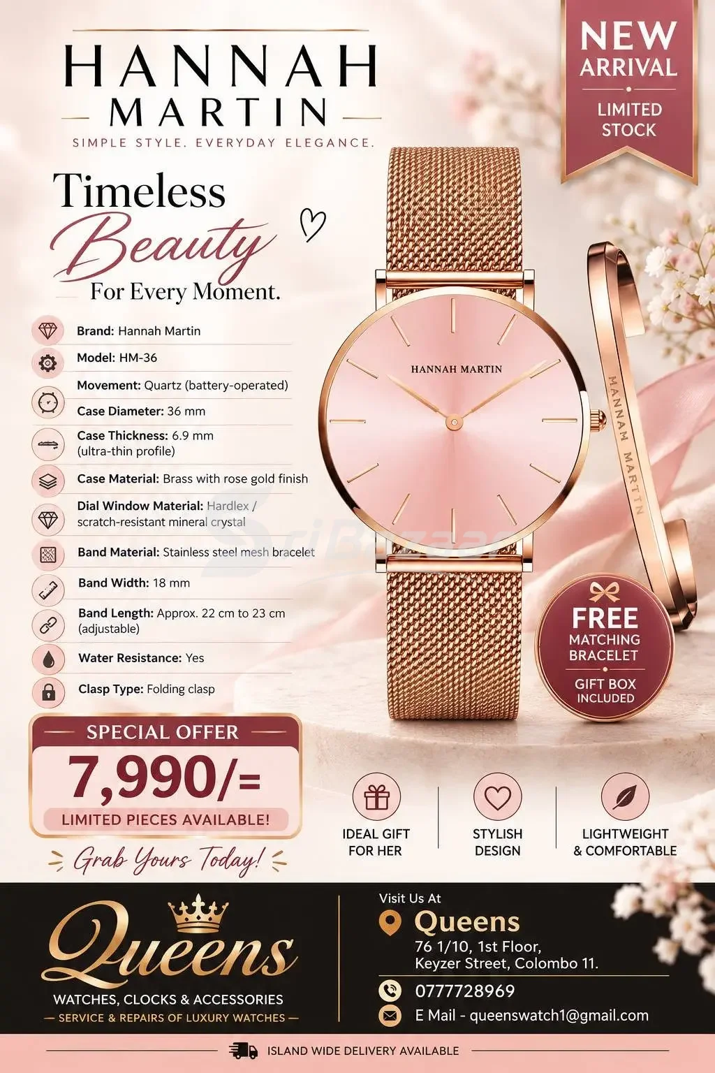 Hannah Martin Women’s Watches – Elegant Fashion Watches | Rs. 6,690–7,990
