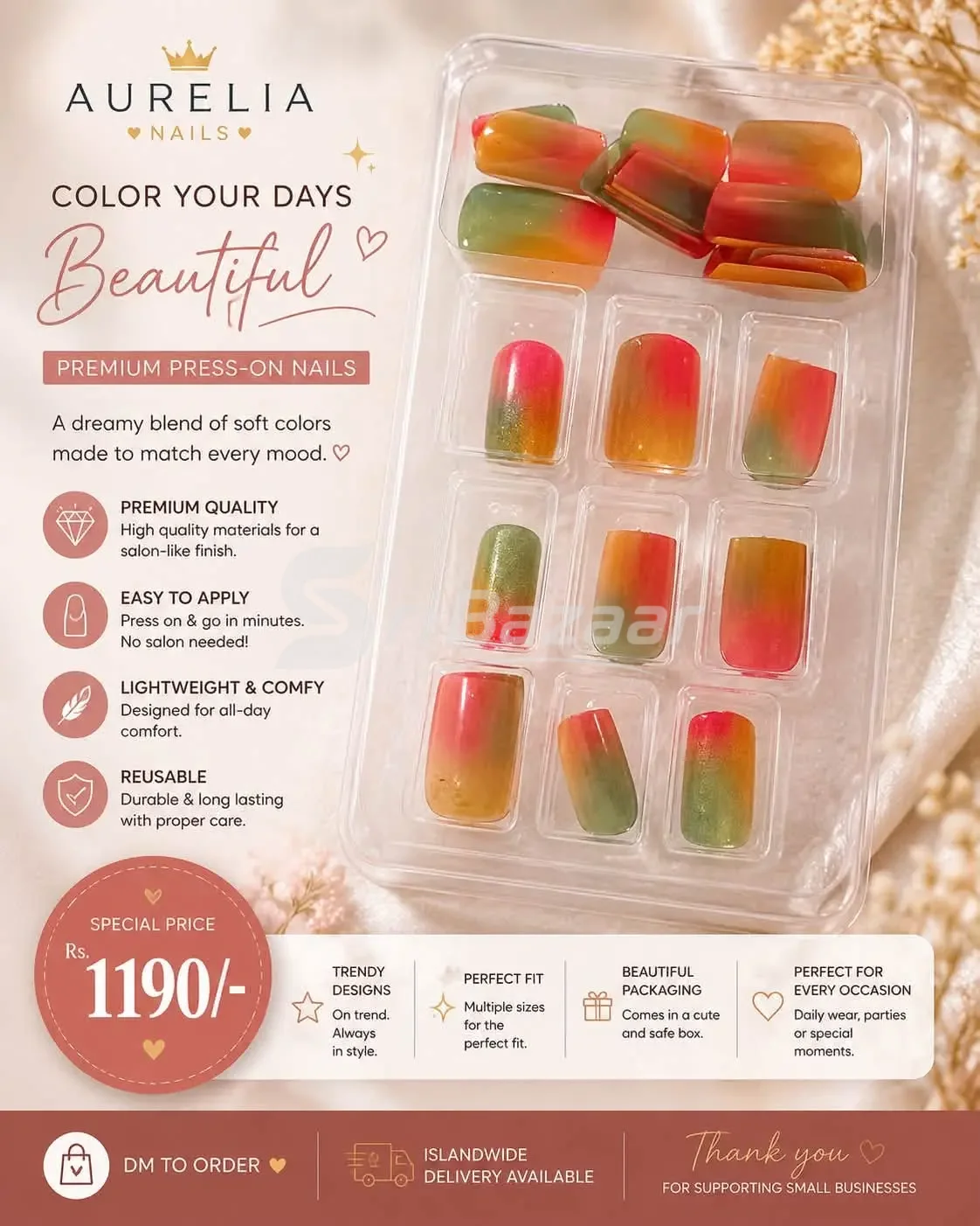 Aurelia Premium Press-On Nails – Stylish Designs