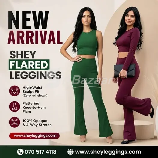 Shey Flared Leggings – High Waist 4-Way Stretch