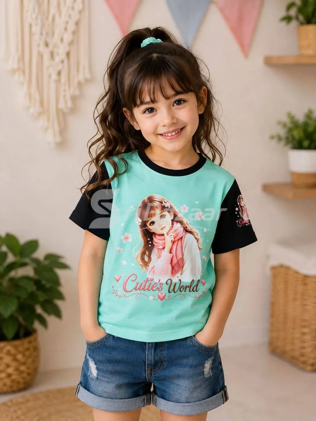 Girls Printed Cotton T-Shirts – Ages 4–7 Years
