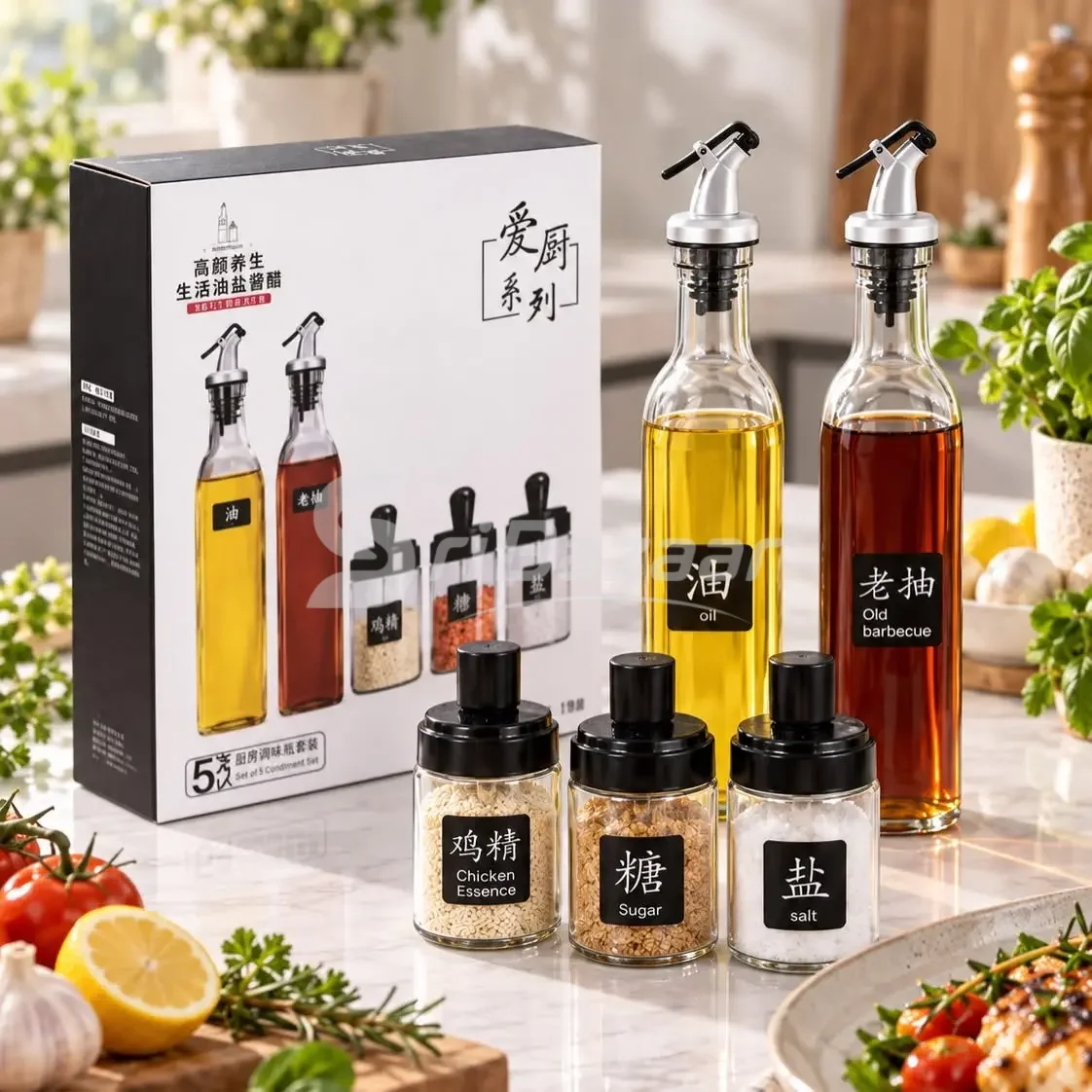 5-Piece Kitchen Seasoning & Condiment Set