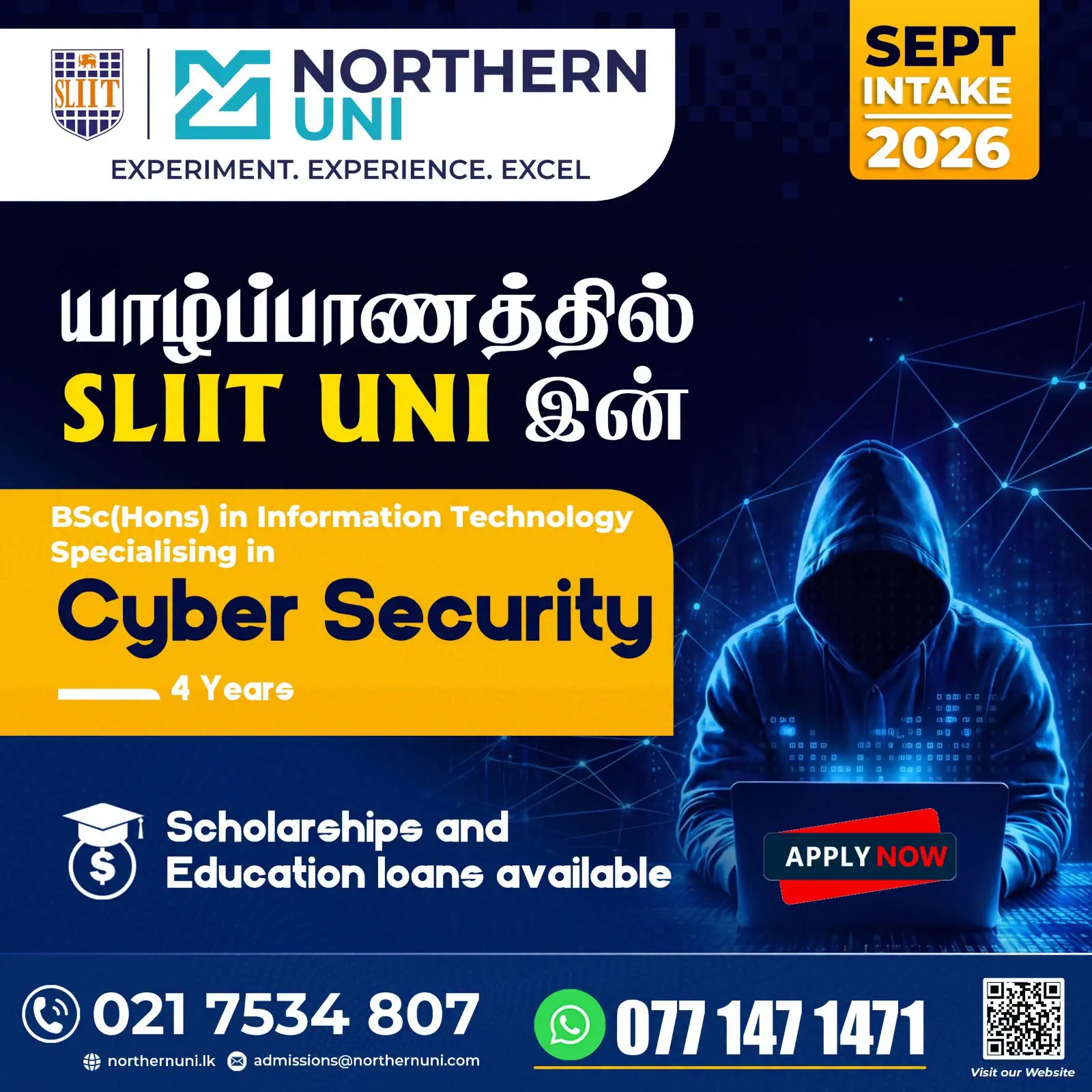 BSc (Hons) in IT – Cyber Security | SLIIT Northern UNI | September 2026 Intake