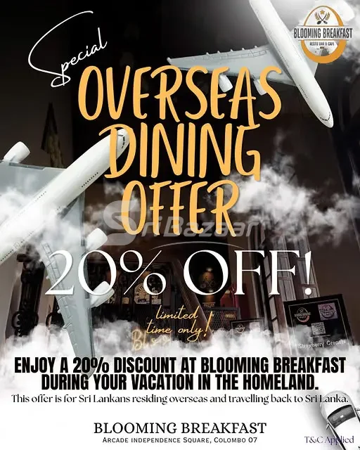 20% OFF Overseas Sri Lankans – Blooming Breakfast