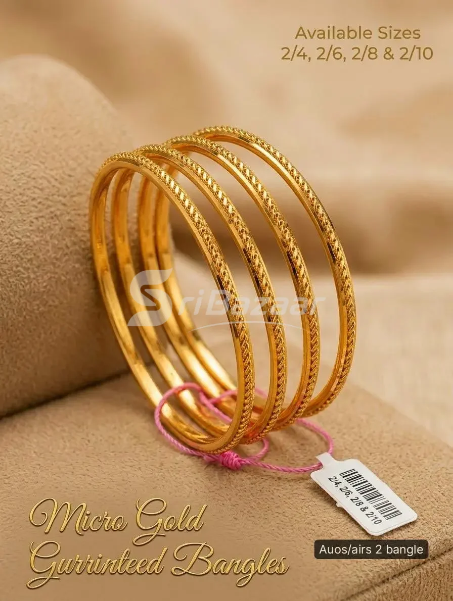 Micro Gold & One Gram Gold Plated Bangles – New Collection