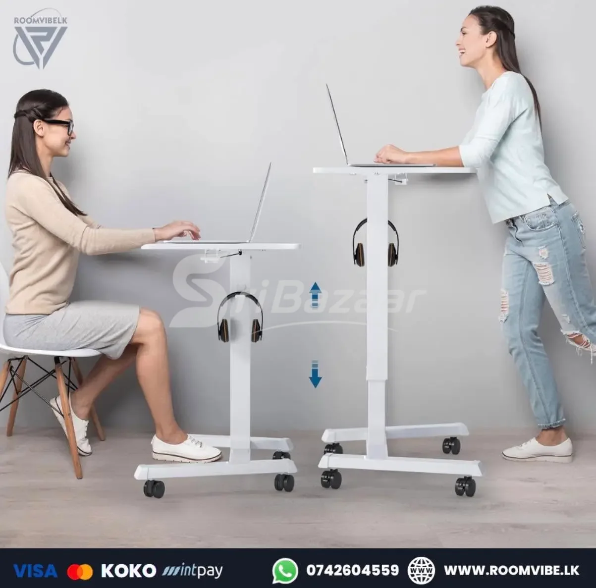 RoomVibeLK Single Motor Electric Standing Desk