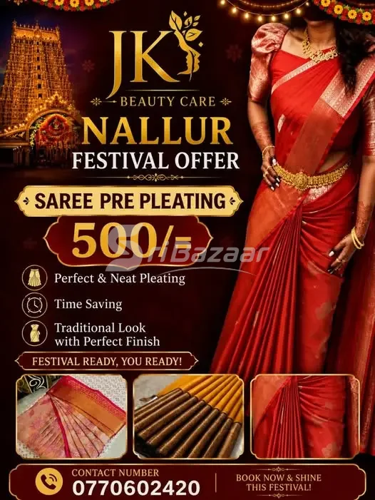 Nallur Festival Saree Pre-Pleating – Rs. 500