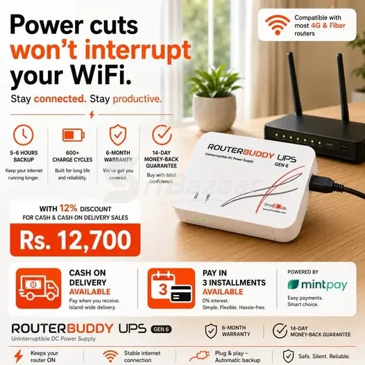 RouterBuddy UPS Gen 6 – 5–6 Hours Backup for WiFi Routers