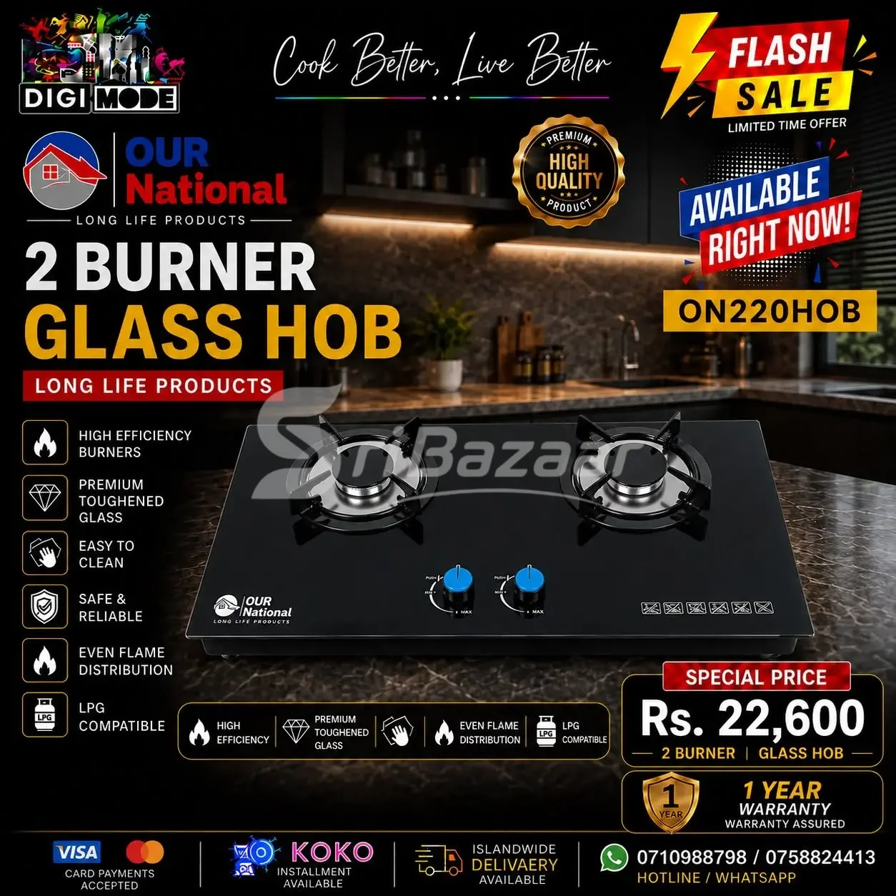 4 Burner Glass Hob – OUR National