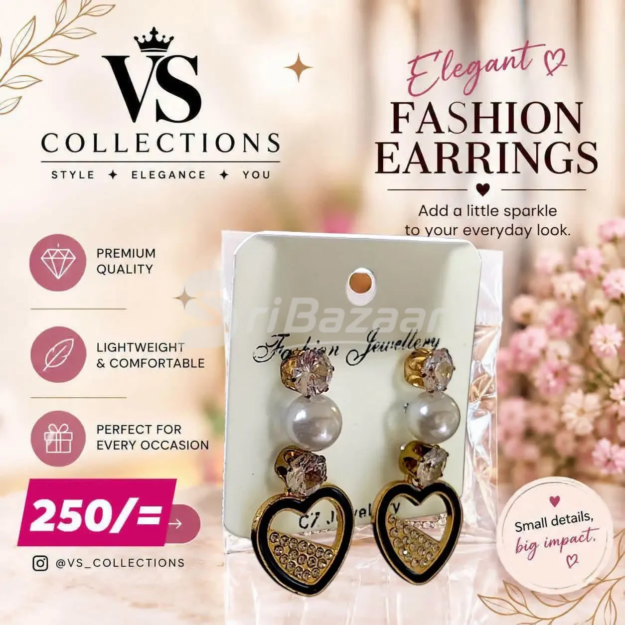✨ Korean Style Fashion Earrings – Rs. 250