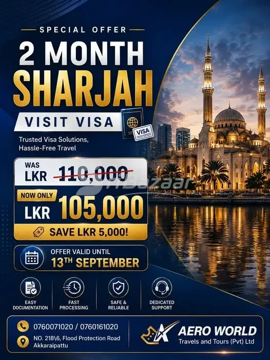 2 Month Sharjah Visit Visa – Special Offer Rs. 105,000