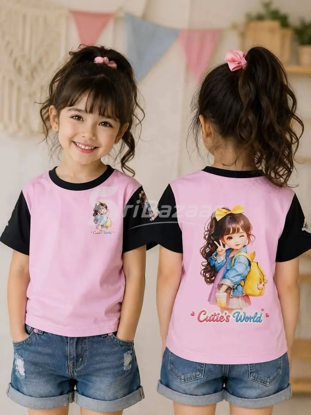Girls Printed Cotton T-Shirts – Ages 4–7 Years