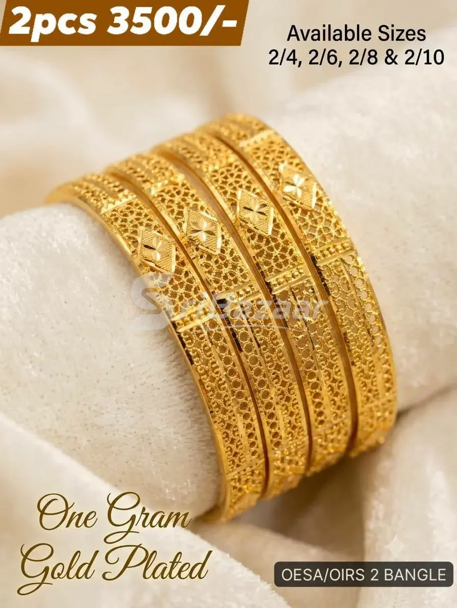 One Gram Gold Plated Bangles – 2 Pcs
