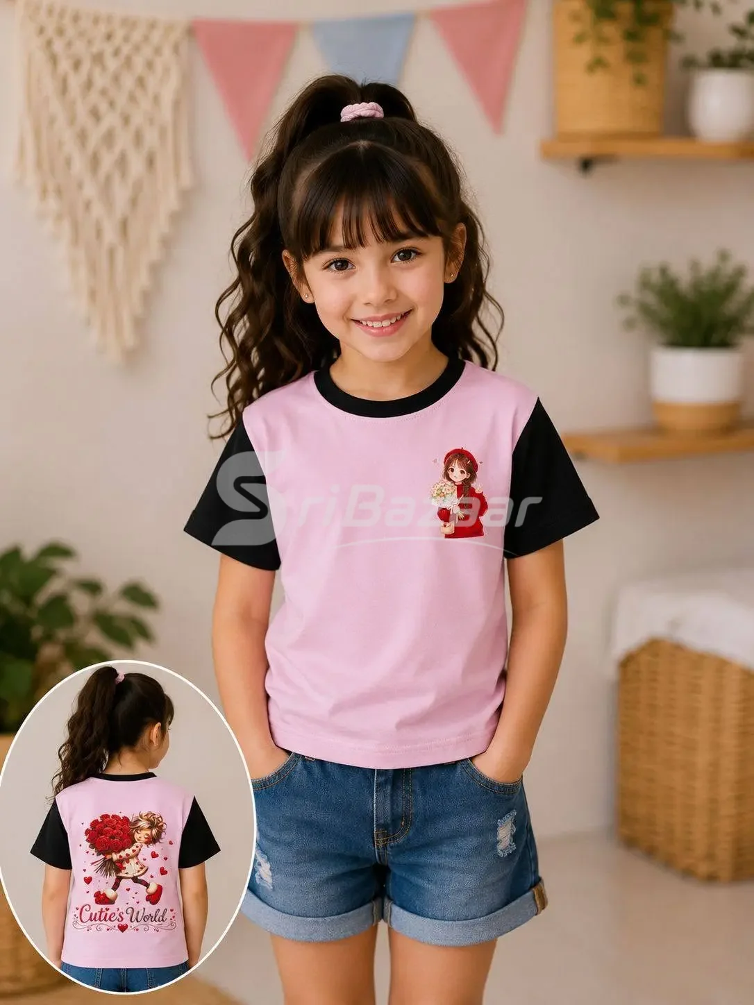 Girls Printed Cotton T-Shirts – Ages 4–7 Years