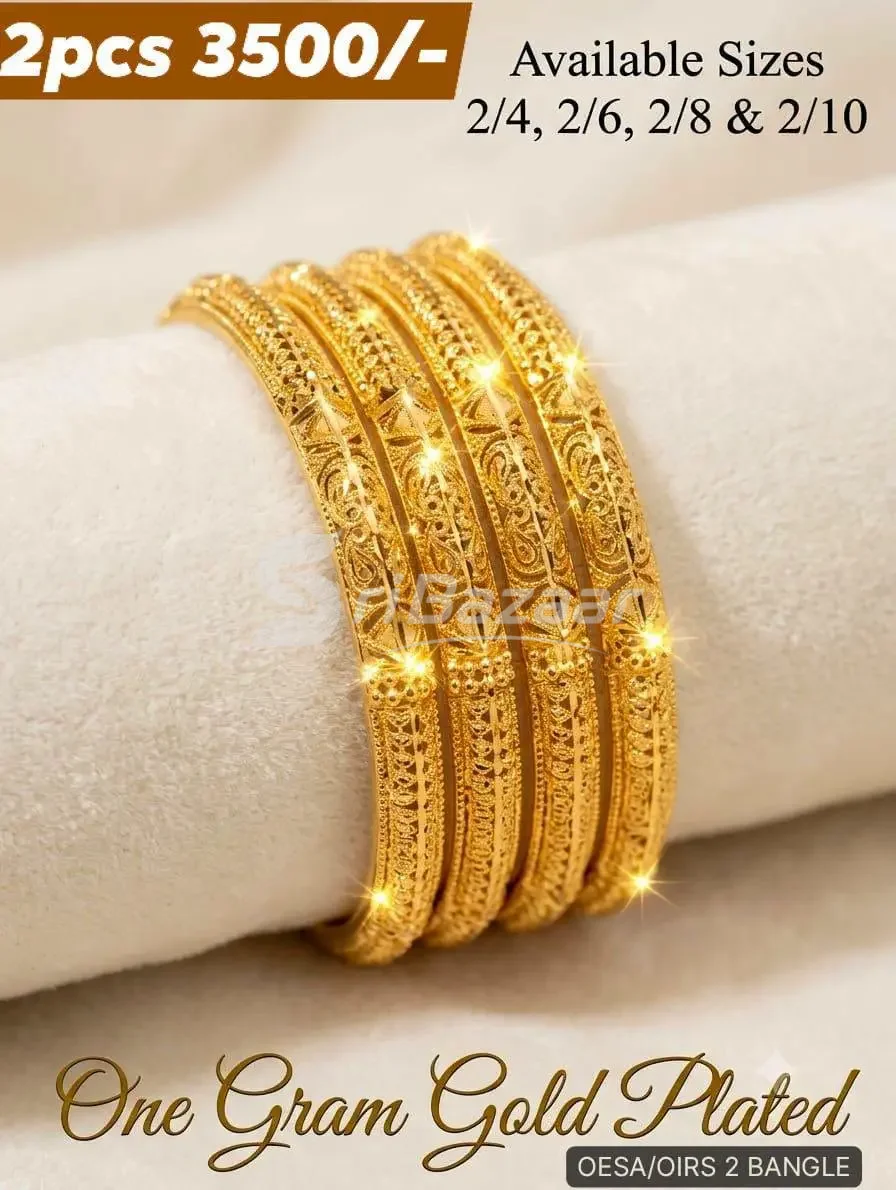 One Gram Gold Plated Bangles – 2 Pcs