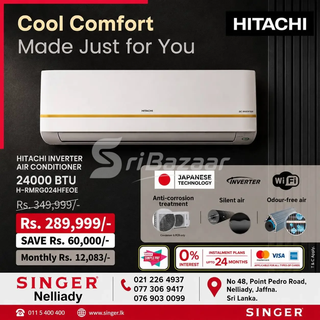 Hitachi 12000 BTU Inverter Air Conditioner – Rs. 209,999