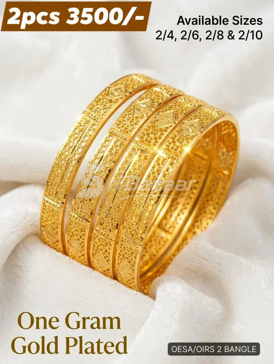 One Gram Gold Plated Bangles – 2 Pcs