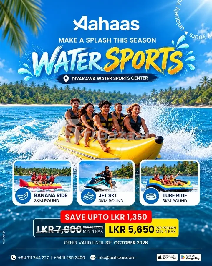 Aahaas Water Sports Adventure – Banana Ride, Jet Ski & Tube Ride | Diyakawa