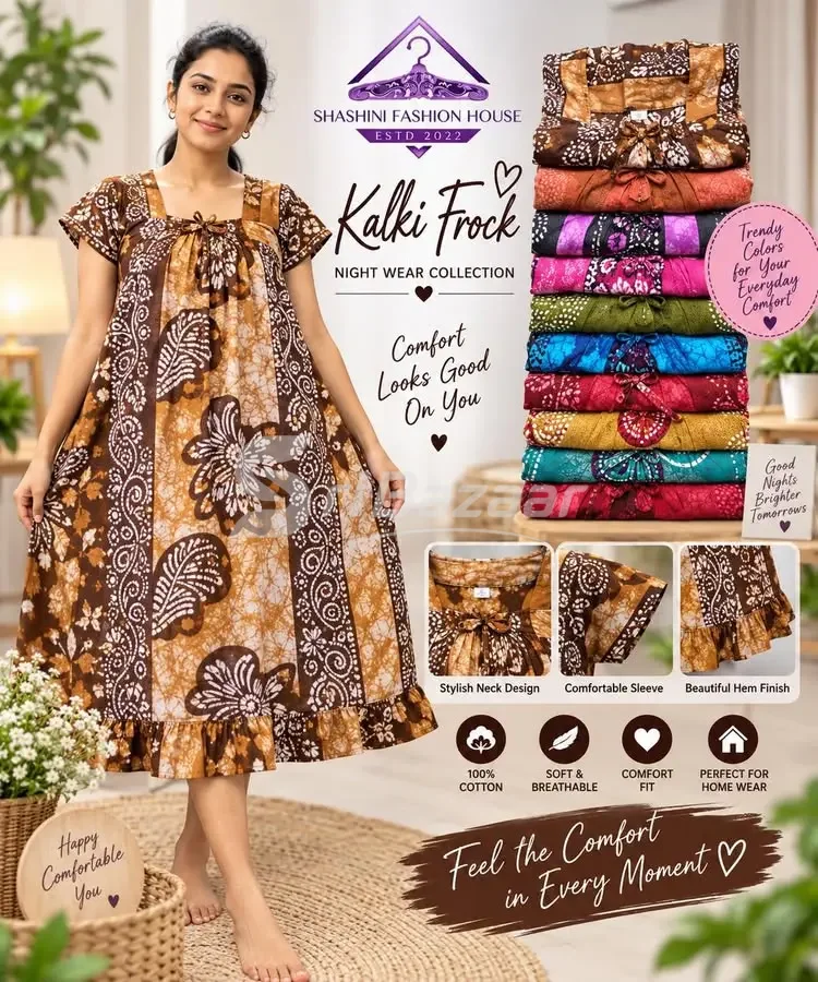 Kalki Cotton Frock Collection – L Size | Comfortable Night Wear
