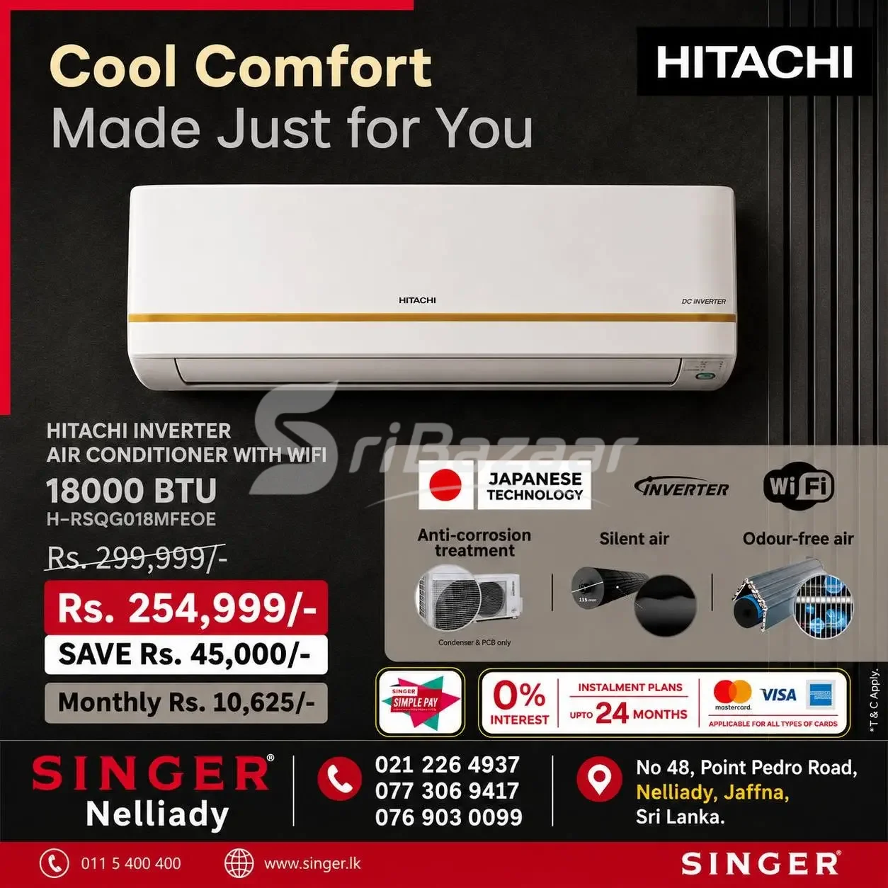 Hitachi 12000 BTU Inverter Air Conditioner – Rs. 209,999