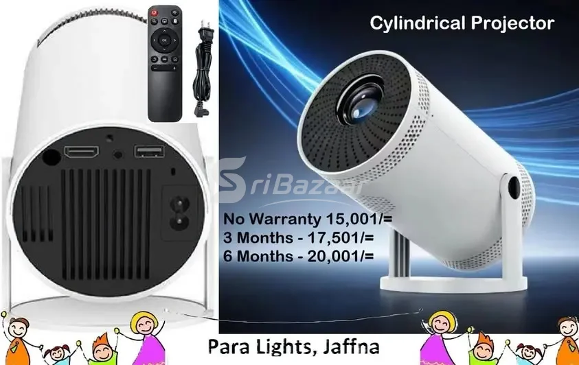 Cylindrical Mini Projector 720P – Android, Wi-Fi & Bluetooth