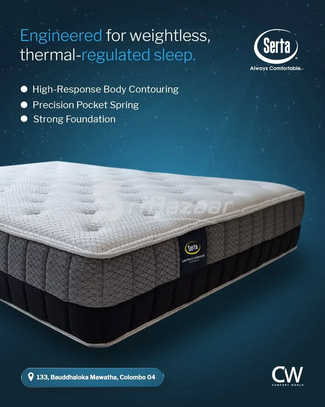 Serta Premium Mattress – Thermal-Regulating Comfort with Pocket Springs