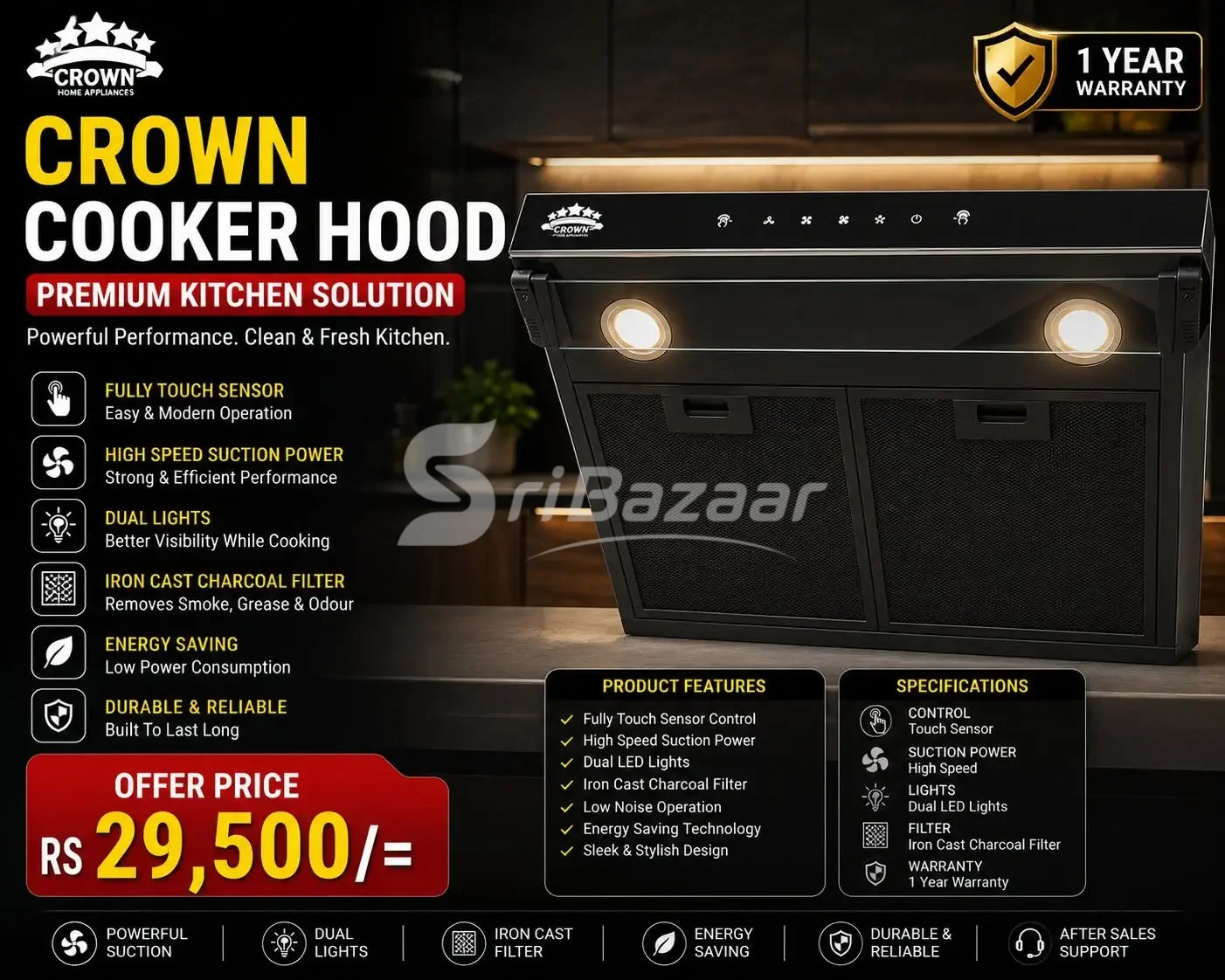 4 Burner Gas Cooker Hob & Range Hood – Special Offers