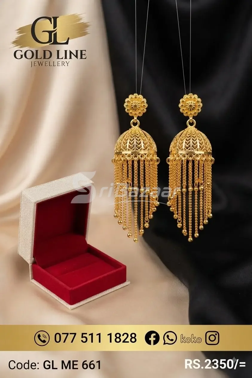 Gold Line Women’s Plated Jimikki Kammal – Elegant Earrings