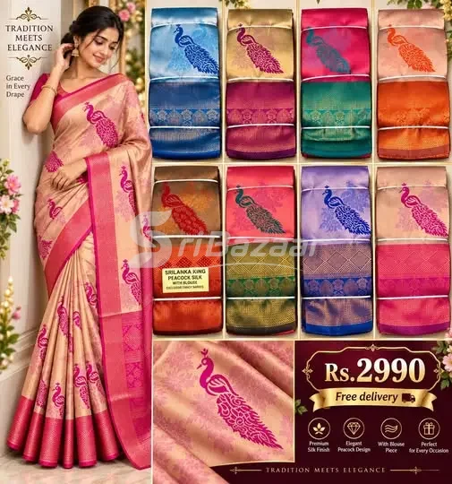 🦚 Peacock Design Traditional Saree Collection – Rs. 2,990